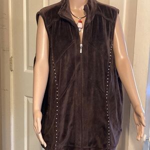 Quacker Factory quilted look vest size 2X